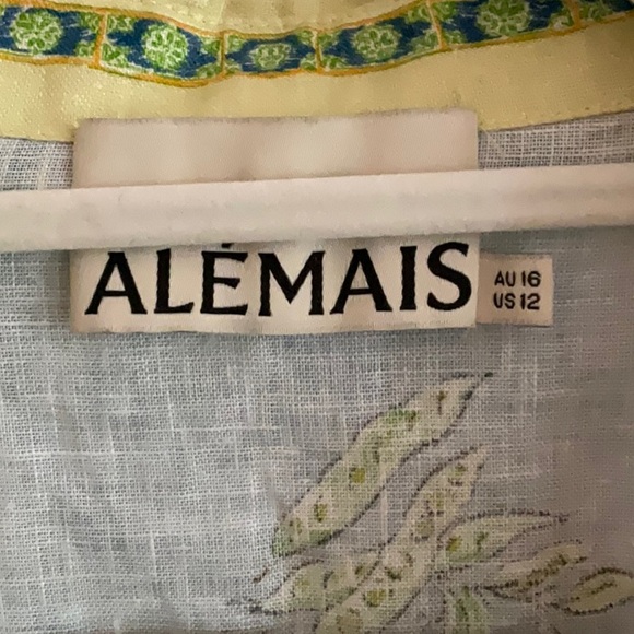 ALEMAIS Monte Linen Shirt US 12 AUS 16 New WO tags spectacular - Picture 2 of 5